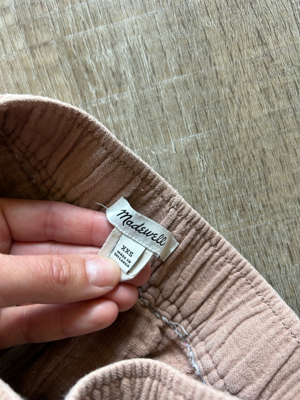 ▶️ Madewell Linen Blend Gauze Henley Crop Pants XXS Taupe Pull On Minimalist - Picture 7 of 10